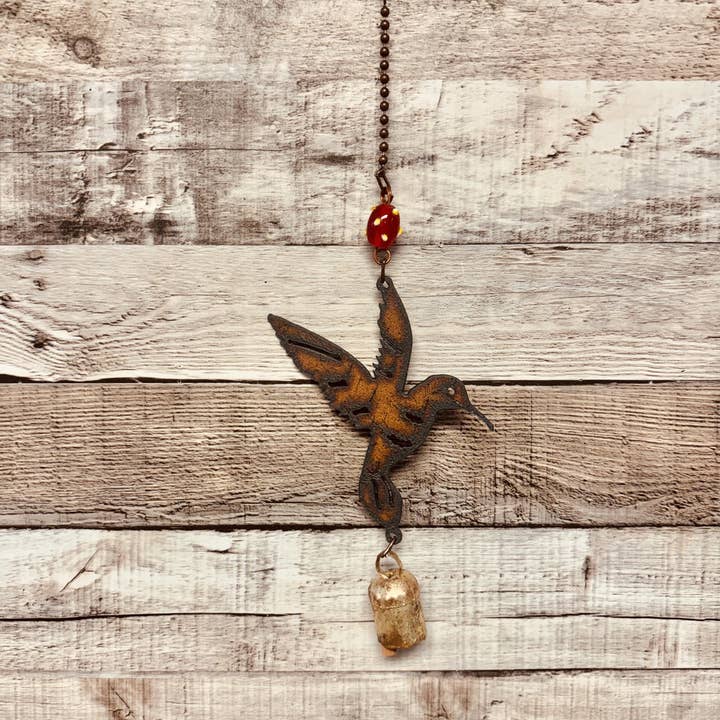 Universal Ironworks USA - Wholesale Wind Chime - Hummingbird Bell Rustic Metal Garden Chime Nana Bell Garden