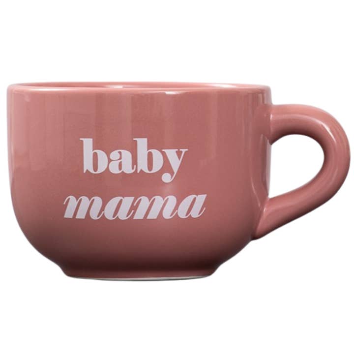 Pink Baby Mama Cappuccino Mug Dolomite 24 oz for wholesale on Faire