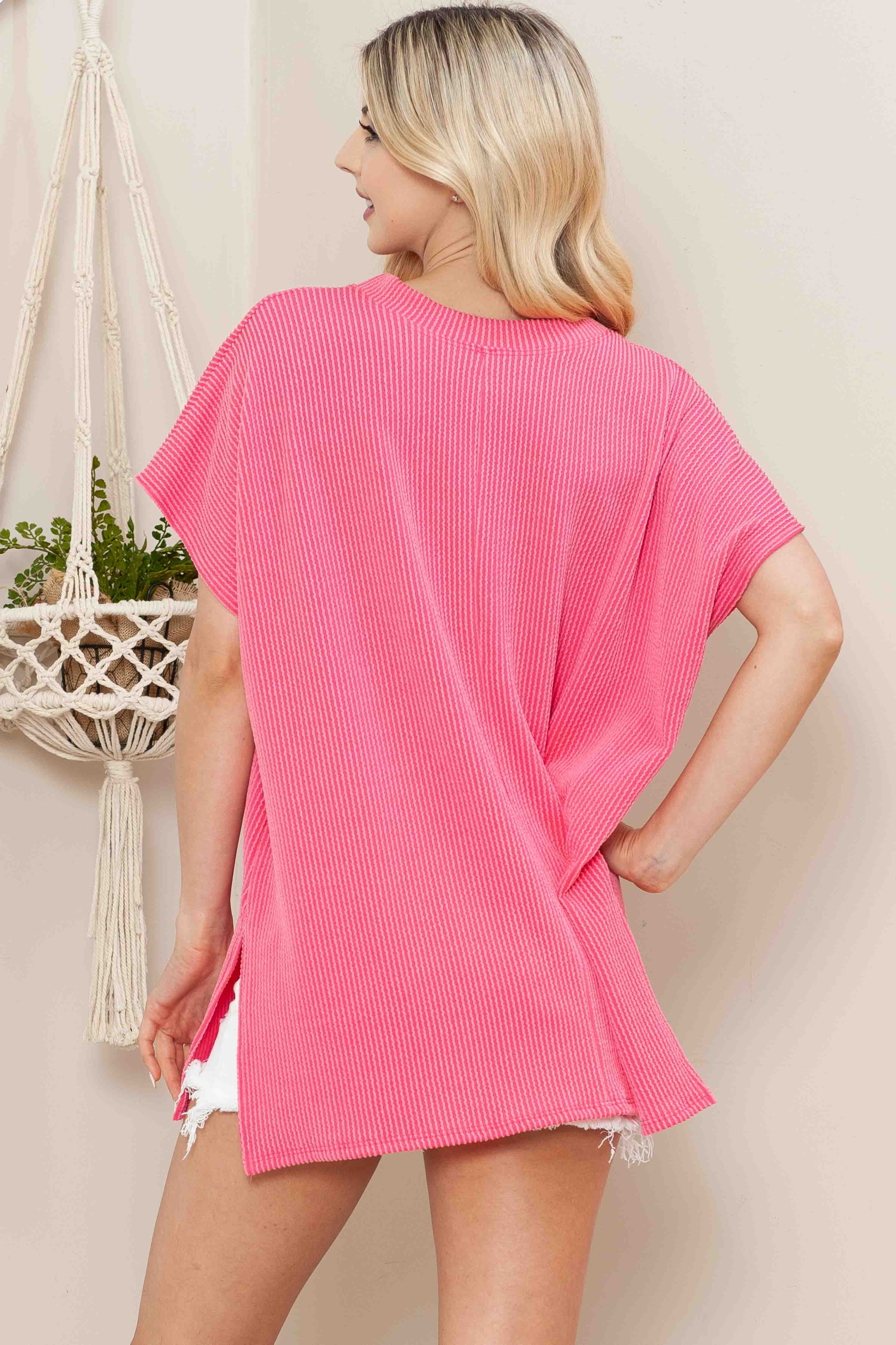 Burgundy Apparel - Wholesale Tunic - Women's - SHORT SLEEVE TUNIC WITH SIDE SLIT29