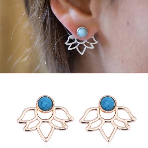 Turquoise Expression Earring Crawlers for wholesale by Kate Tuesday Jewelry