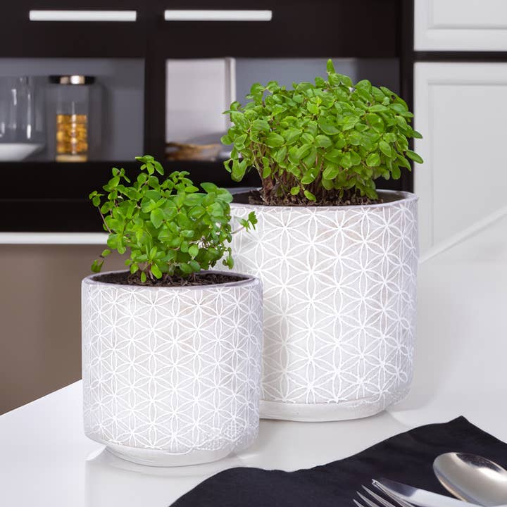 4 in. Short Digital Snowflake Cylinder (24 Per Case) for wholesale by Jackson Pottery