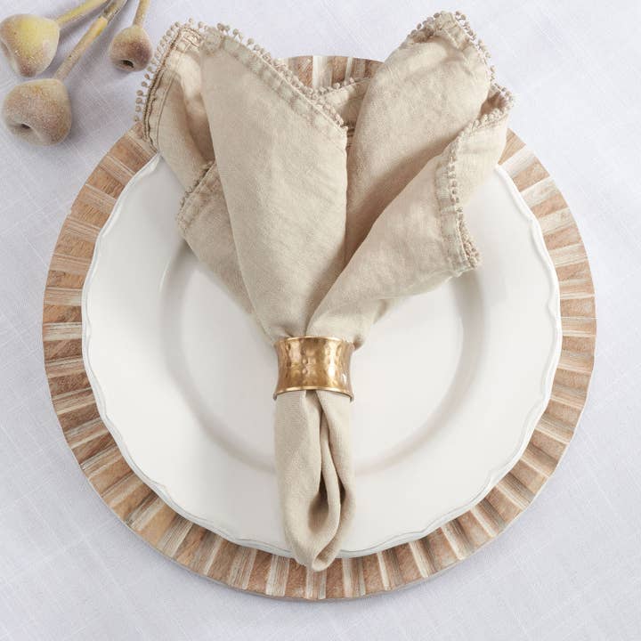 Fennco Styles - Wholesale Napkin Ring - Dark Gold Brass Hammered Napkin Ring3