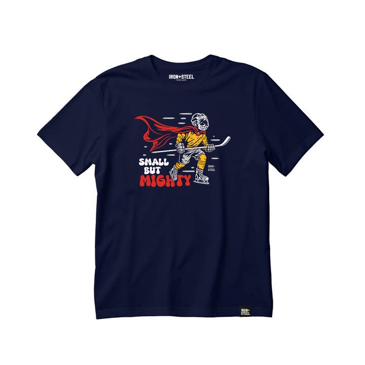 Small But Mighty Hockey Tee for wholesale by Iron+Steel Hockey