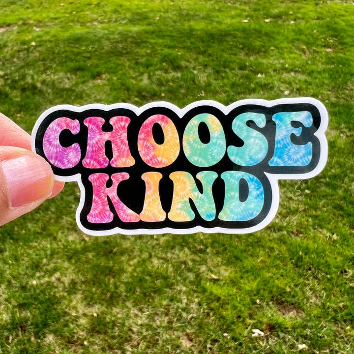 Choose Kind - Adesivo tie dye per la vendita all'ingrosso da parte di Fishbiscuit Designs
