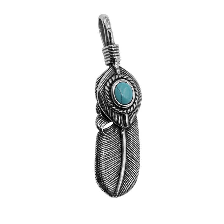 stainless steel pendant “feather” for wholesale by Bodywings
