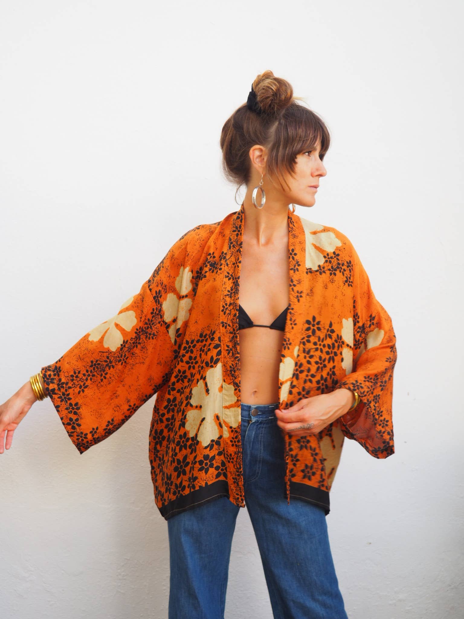 Vagabond Ibiza - Wholesale Kimono - Women's - The Kardash Kimono Short – Up-cycled Vintage Sari Kimono 26