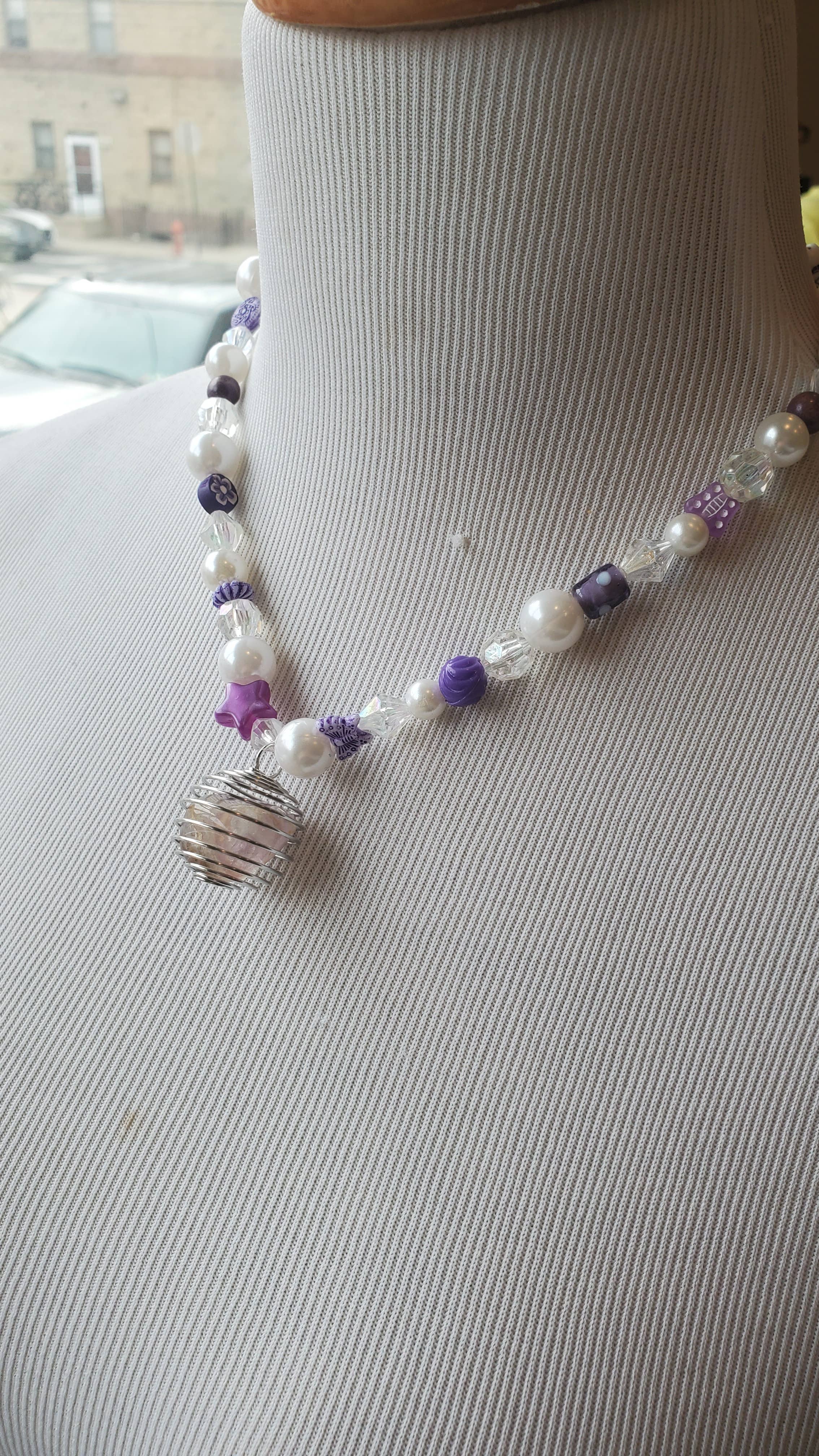 Skullduggery Studios - Wholesale Pendant/Charm Necklace - Beaded Necklace with Crystal Pendant7