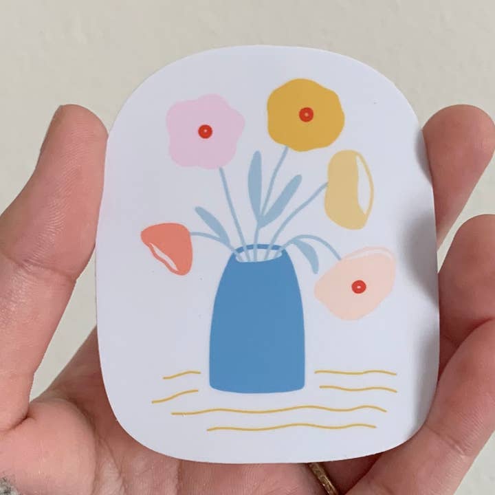 vinyl klistermärke - blomvas för wholesale av allie biddle