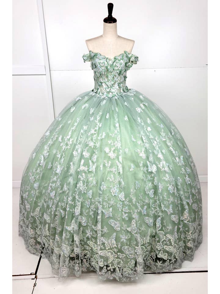 Chicas – Großhandel Abendkleid – Damen – Glitzer- und Pailletten-Schmetterlings-Quinceañera-Kleid CHF31036