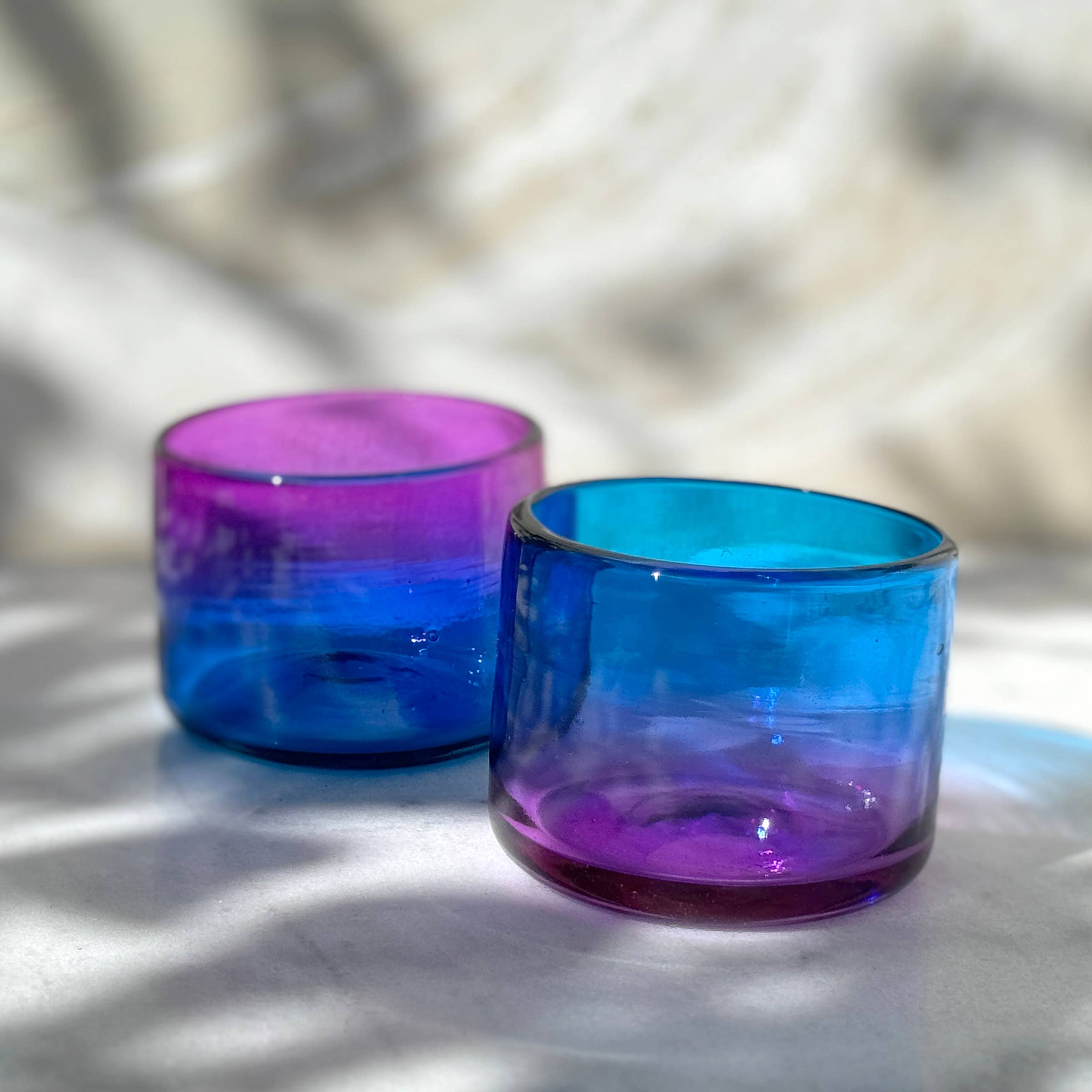 LUZ Collection - Wholesale Cocktail/Liquor Glass - Hand Blown Wine Cocktail Glass - Rosazul - 2 sizes3