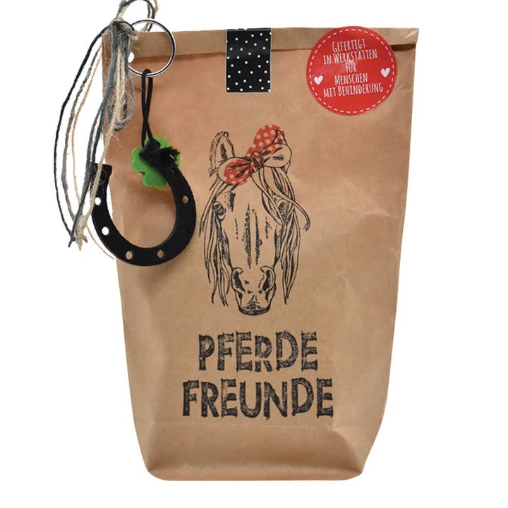 Wunderle GmbH - Wholesale Gift Bag - Pferdefreunde surprise bag with horseshoe pendant