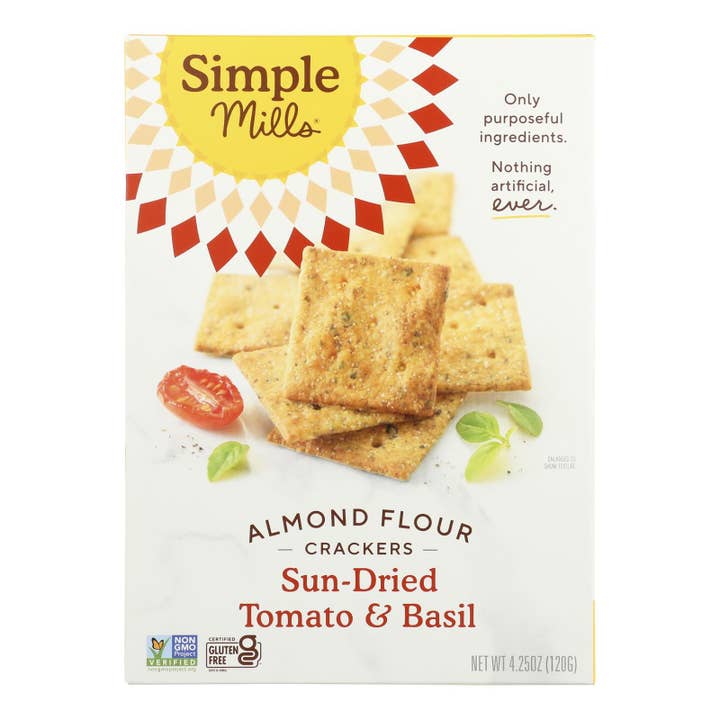 Simple Mills Tomato Basil Almond Flour Crackers, 6 Pack for wholesale by Everyday Supply Co