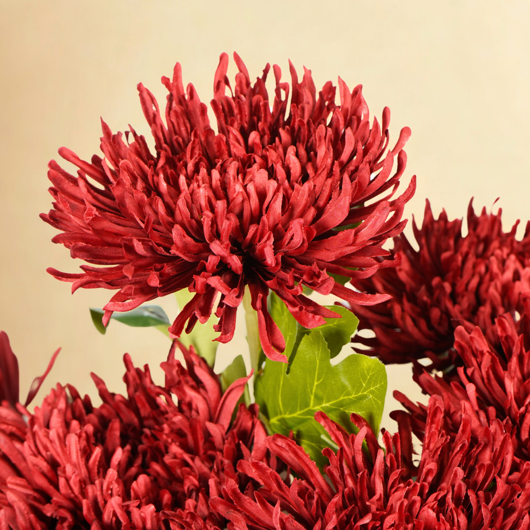 Wildflowers by Floriette - Vendita all'ingrosso Fiori finti - Crisantemo Ragno Artificiale L73cm Borgogna2