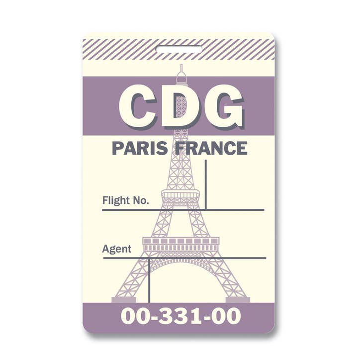 Paris Luggage Tag for wholesale by Smitten Kitten
