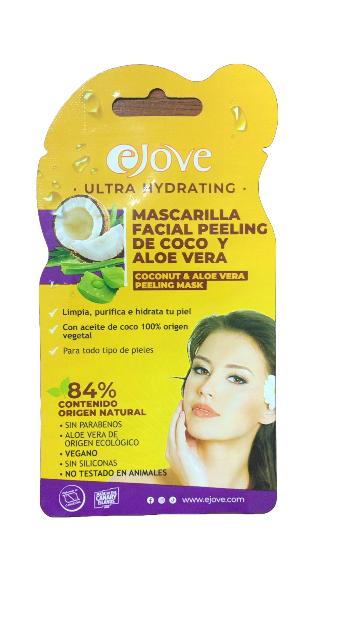 EJOVE - Vente Masque pour le visage - Masque exfoliant à la noix de coco et à l'aloe vera [ej202]0
