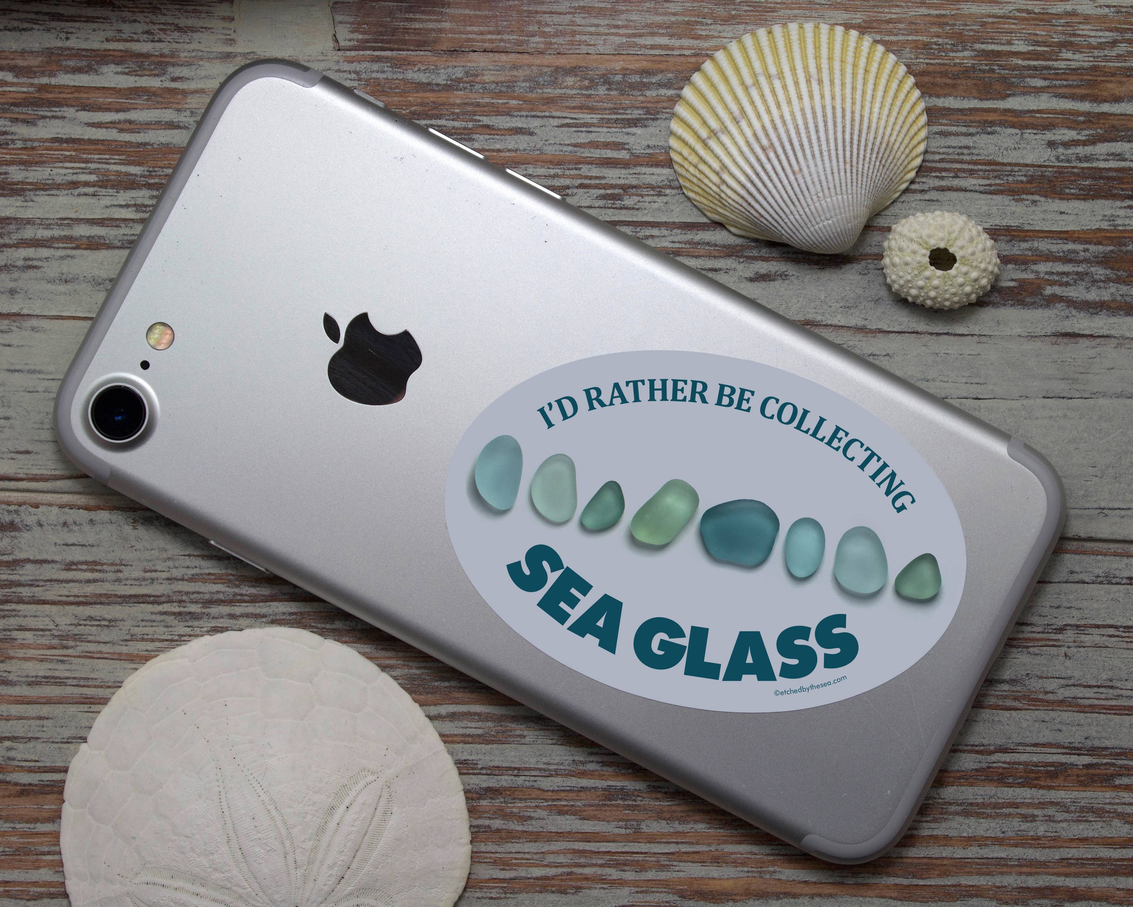 Beachcombing / Etched by the Sea – Adesivo por atacado – Eu prefiro estar coletando adesivo de vidro marinho Aqua4