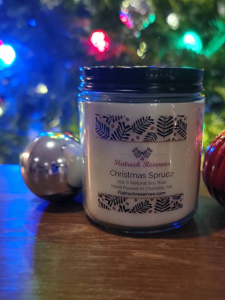 Christmas Spruce 8 oz. Candle for wholesale by Flatrock Reserves
