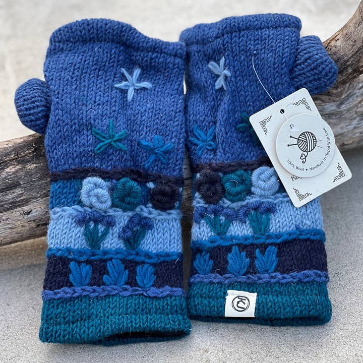 Lungta Imports - Wholesale Gloves - Women's - Woolen Hand Knit Fingerless Fleece Lined Gloves, Hand Warmer35