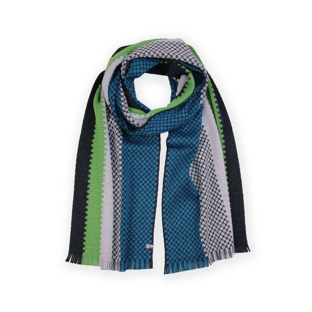 MAISON BONNEFOY - Vendita all'ingrosso Sciarpa - Uomo - Sciarpa in lana Sylvestre con motivo originale e linee audaci3