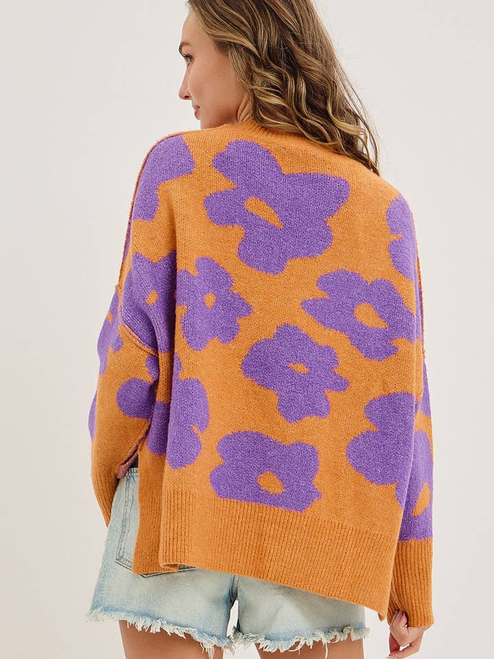 Sweet Lovely by Jen - Wholesale Knit Sweater - Women's - FLORAL LOOSE FIT SWEATER KNIT5