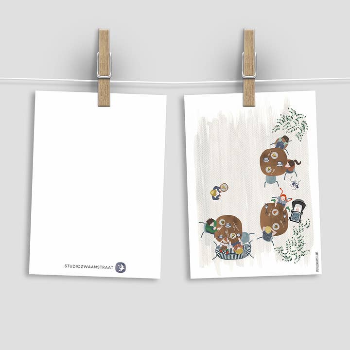 STUDIOZWAANSTRAAT - Wholesale Postcard - postcard 'coffee outside'2
