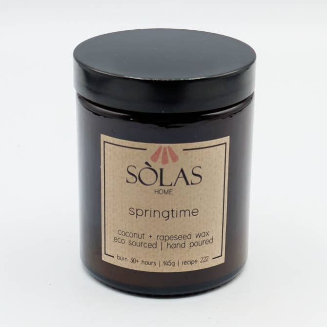 Vela Perfumada de Primavera en Tarro de Ámbar con Tapa, 20cl para venta al por mayor de SÒLAS Home