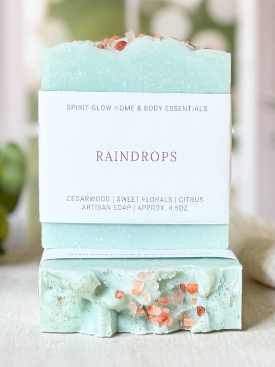 Raindrops - Handcrafted Artisan Soap Bar for wholesale by Spirit Glow Home & Body Essentials