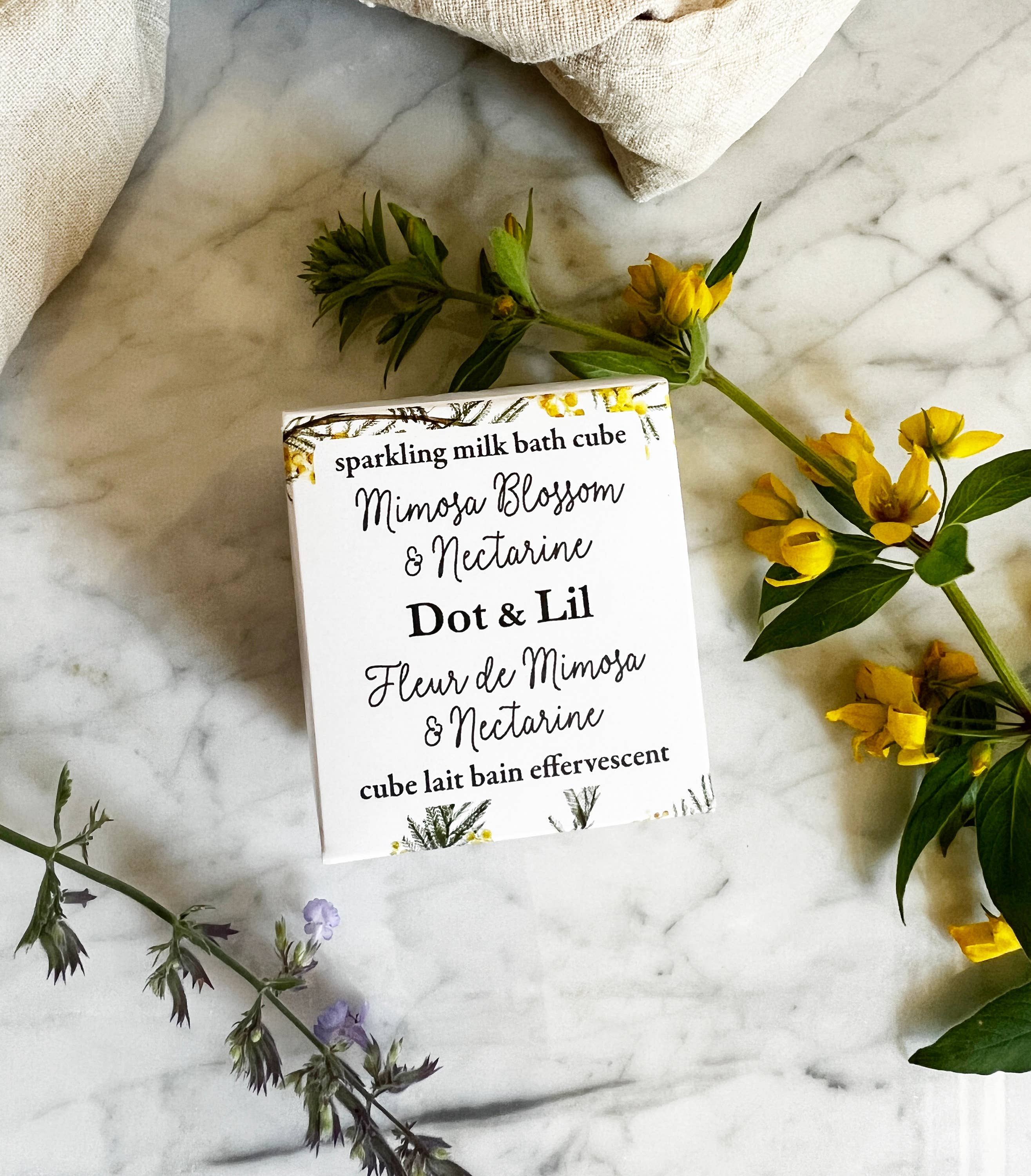 Dot & Lil - Wholesale Bath Bomb/Fizz - Mimosa Blossom & Nectarine Sparkling Milk Bath Cube1