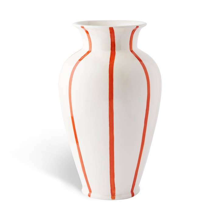 Jarrón Jardin grande pintado a mano en rojo (12 pulgadas de alto) para venta al por mayor de Misette