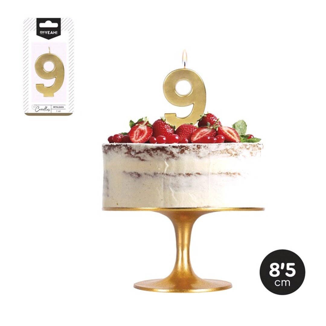 Mis Globos - Wholesale Cake Candle - Gold Metallic Number Candle4