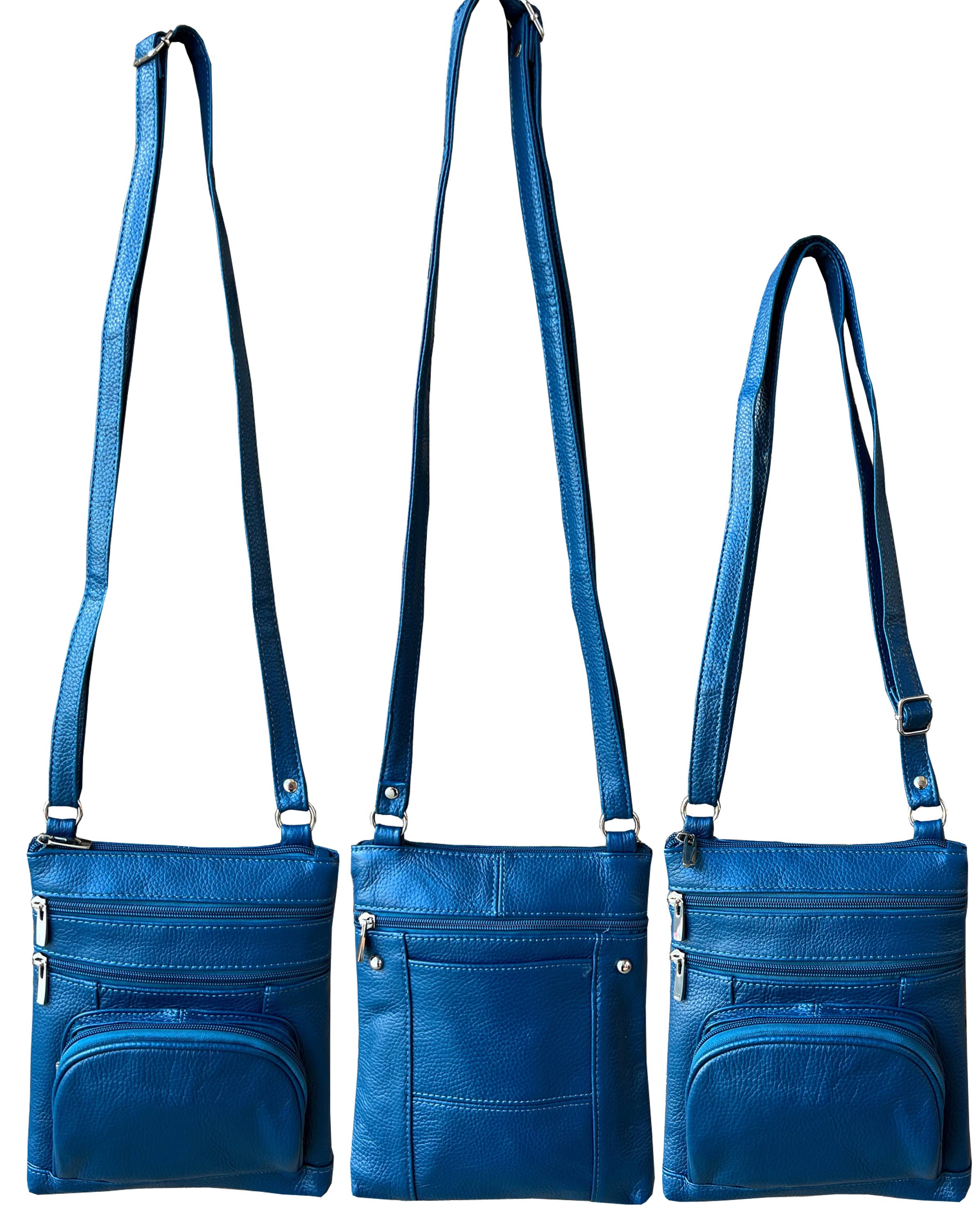 Roma Leathers, Inc. - Wholesale Crossbody Bag - Women's - RM004L Cowhide leather Crossbody with phone pocket back side20