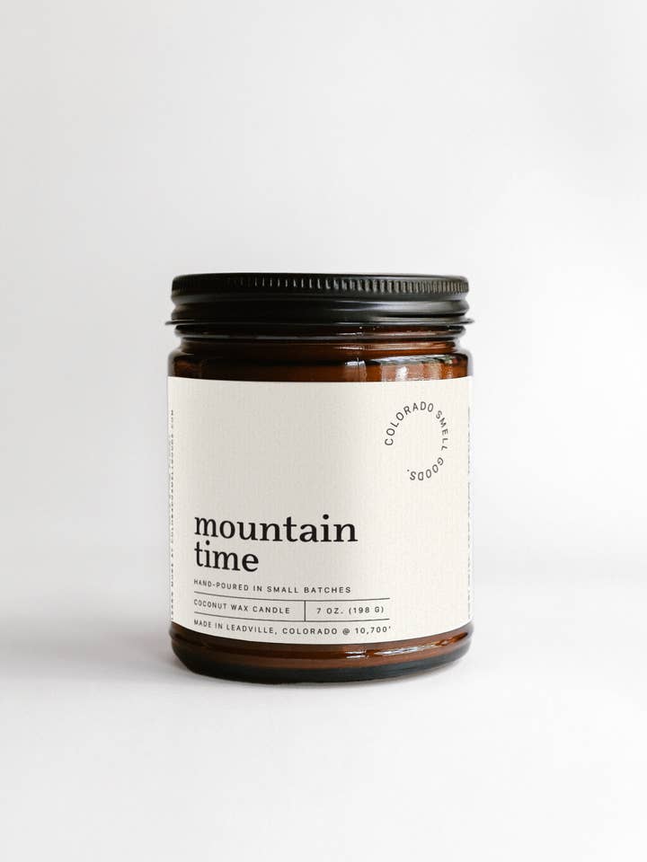 Mountain Time – Matcha & Citrus Scented Coconut Wax Candle for wholesale by Colorado Smell Goods