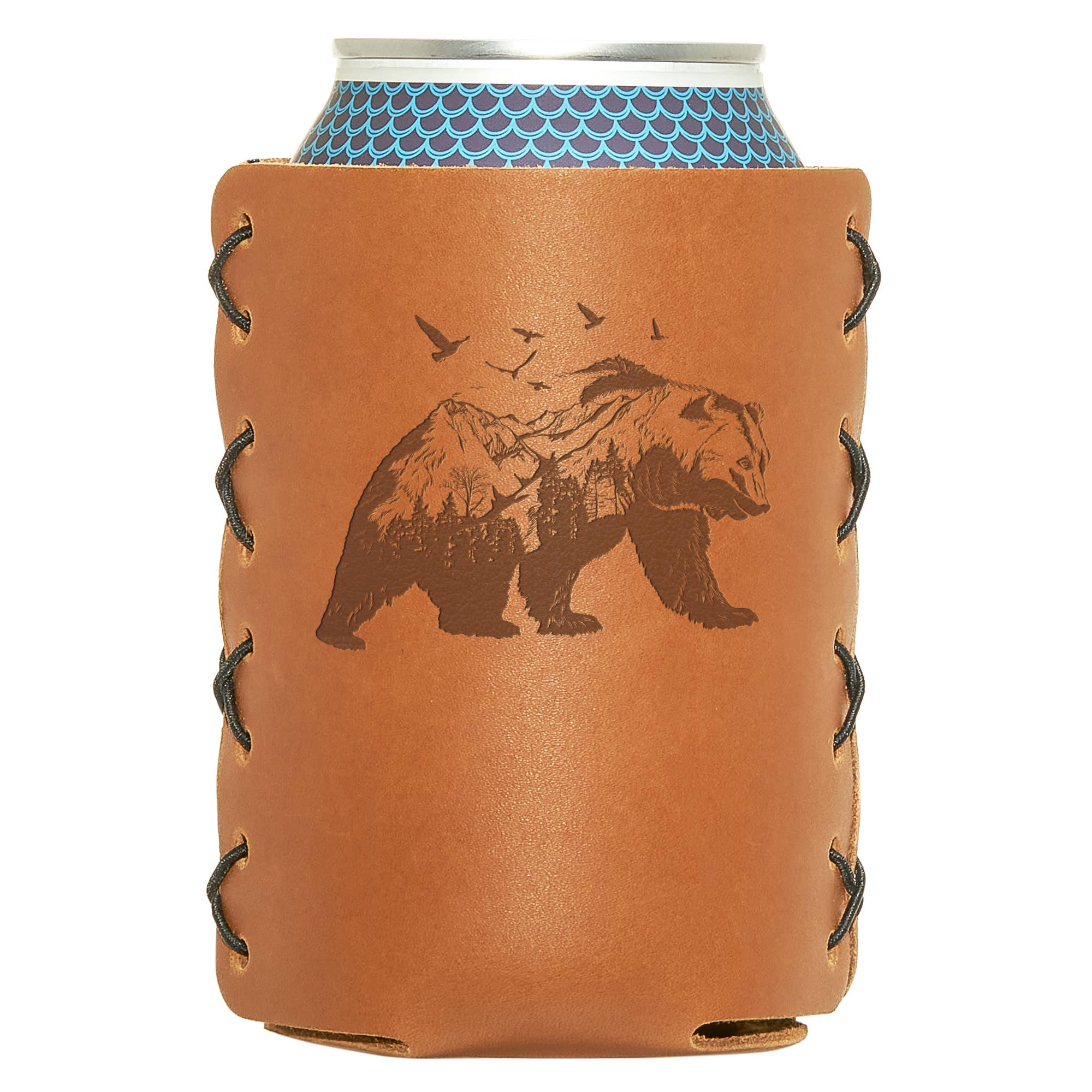 Oowee Products - Wholesale Drink Huggers & Koozies - Retail Ready Pick-A-Logo Leather 12oz Can Holder 7
