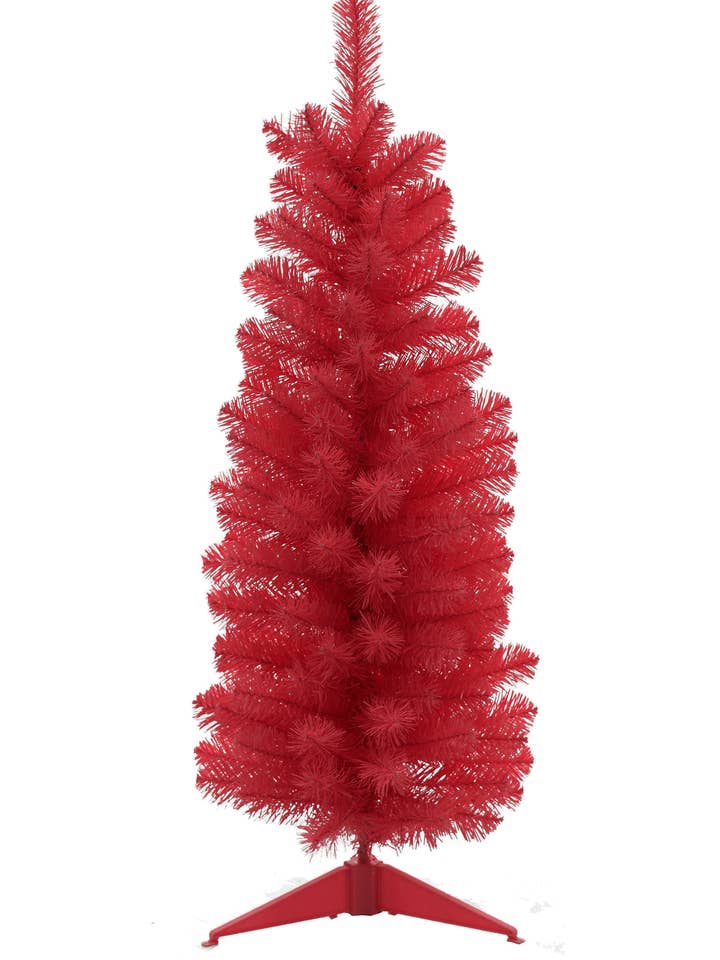 2' Red Tabletop Pencil Tree with Plastic Stand, 93 Tips, Dia for wholesale by Perfect Holiday