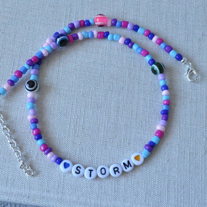 Meerkleurige Turkse Evil Eye glazen halsketting met zaadkralen voor wholesale door TheMellys