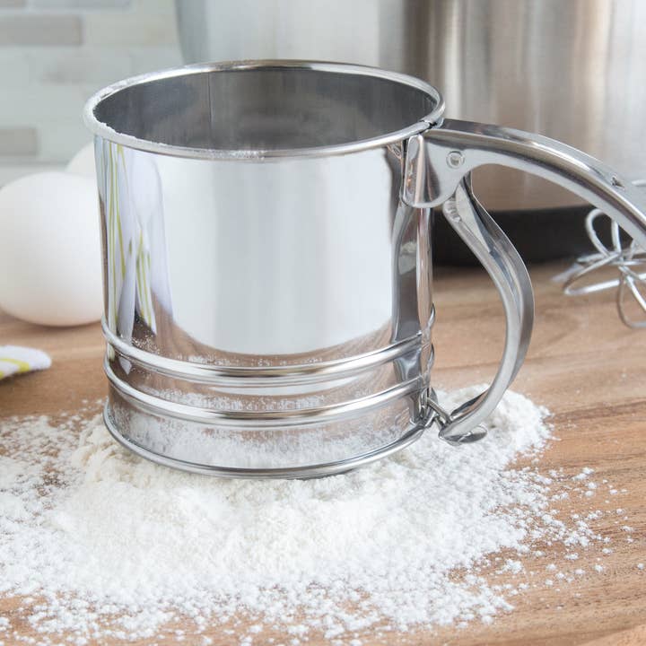 Fox Run Brands - Wholesale Sifter - Fox Run Flour Sifter, 1-Cup, 3.25" x 5.75" x 3.5"