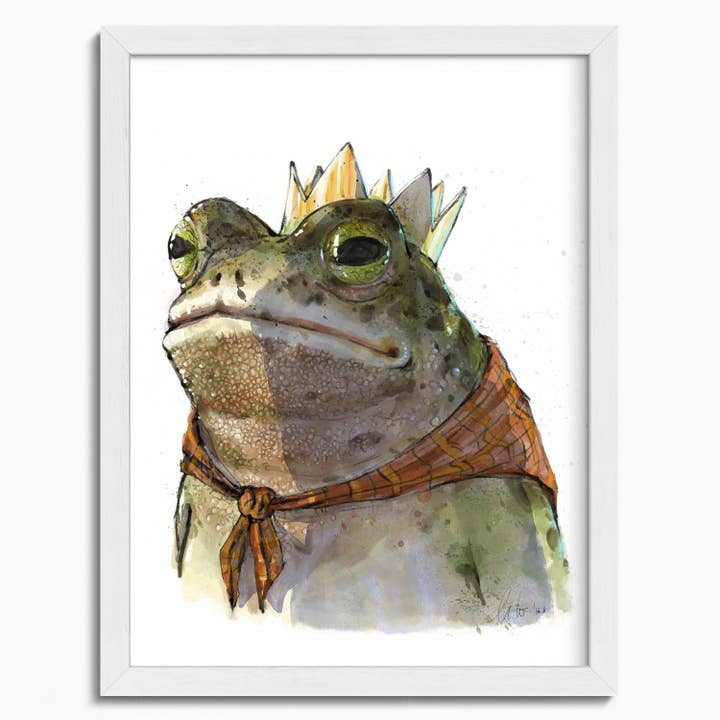 The Ugly Cat Studio - Wholesale Art Print - Toad King Watercolour Fine Art Print14