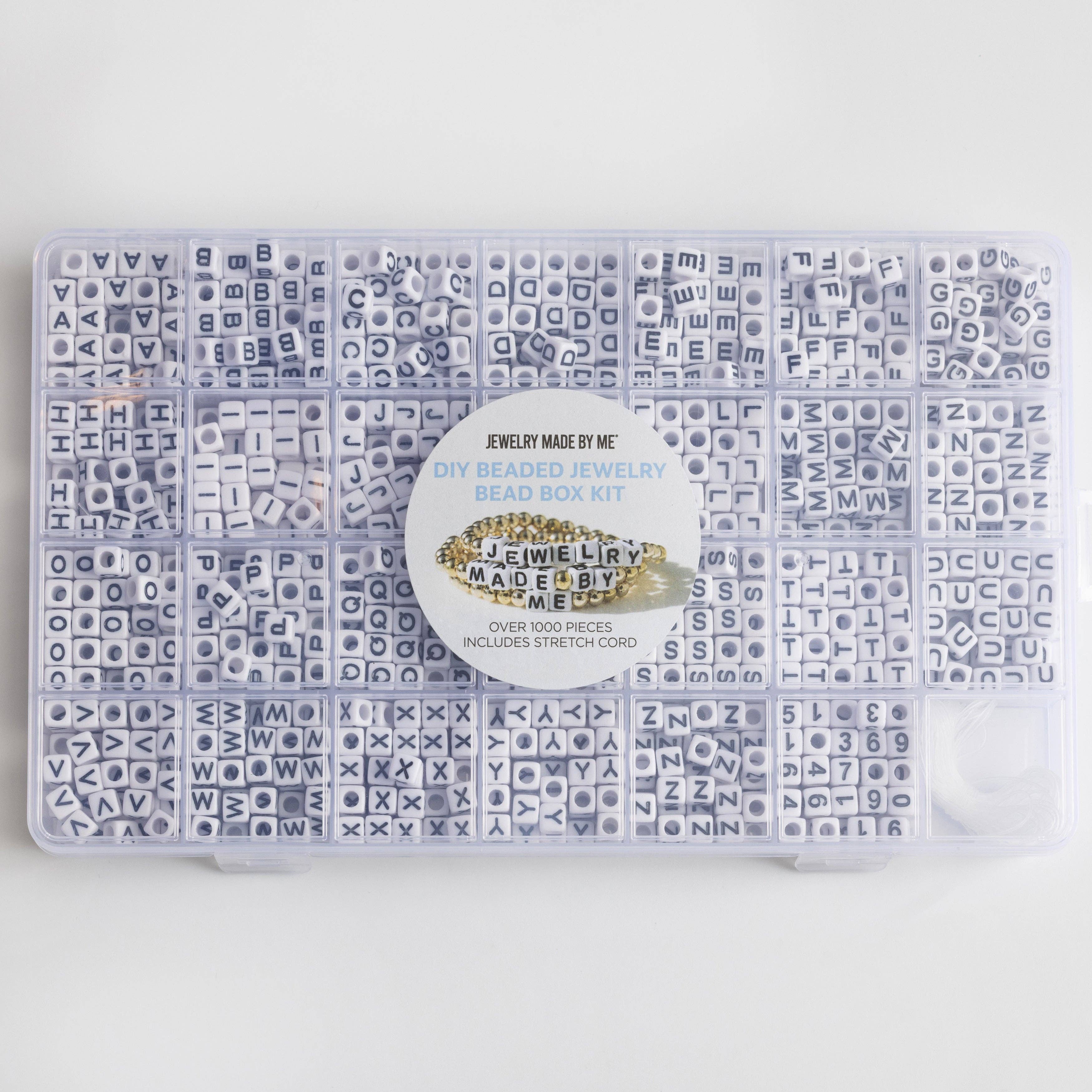 Jewelry Made by Me - Wholesale Beads - Classic Cube Letter Bead Black and White Alphabet Bead Large Box DIY Kit1