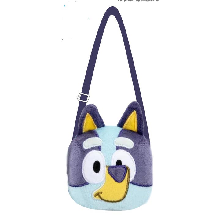 The Zoofy Group , LLC - Wholesale Tote Bag - Kids - BLUEY 3-D PLUSH HEAD SOULDER BAG/TOTE W/ADJUSTABLE STRAP