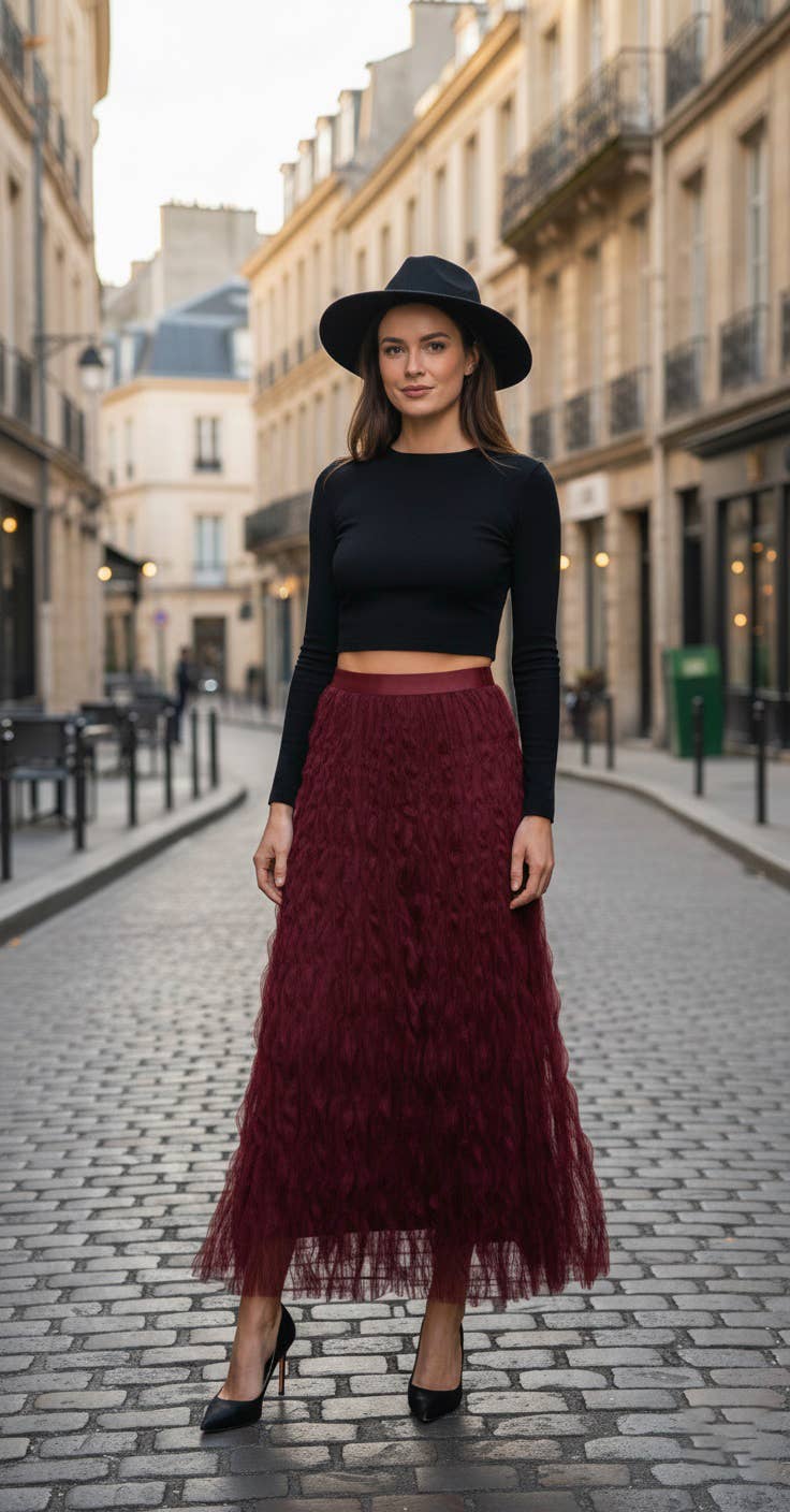 MOOYA - Vente Jupe – femme - Jupe longue élégante et texturé - GY0060