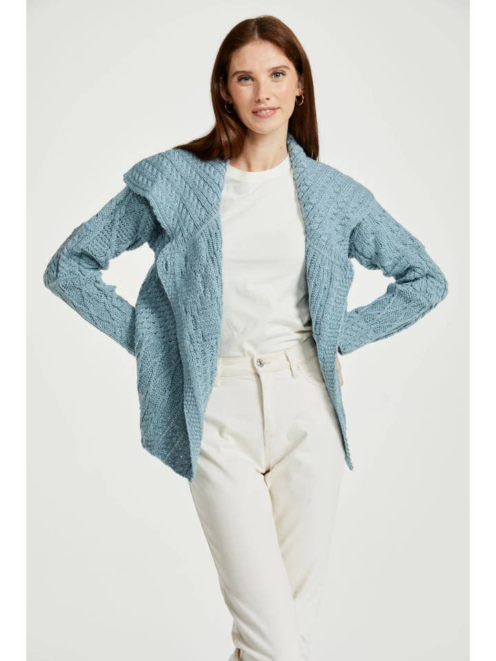 Aran Woollen Mills - Wholesale Cardigan - Women's - Céide Ladies Aran Cardigan - Blue2