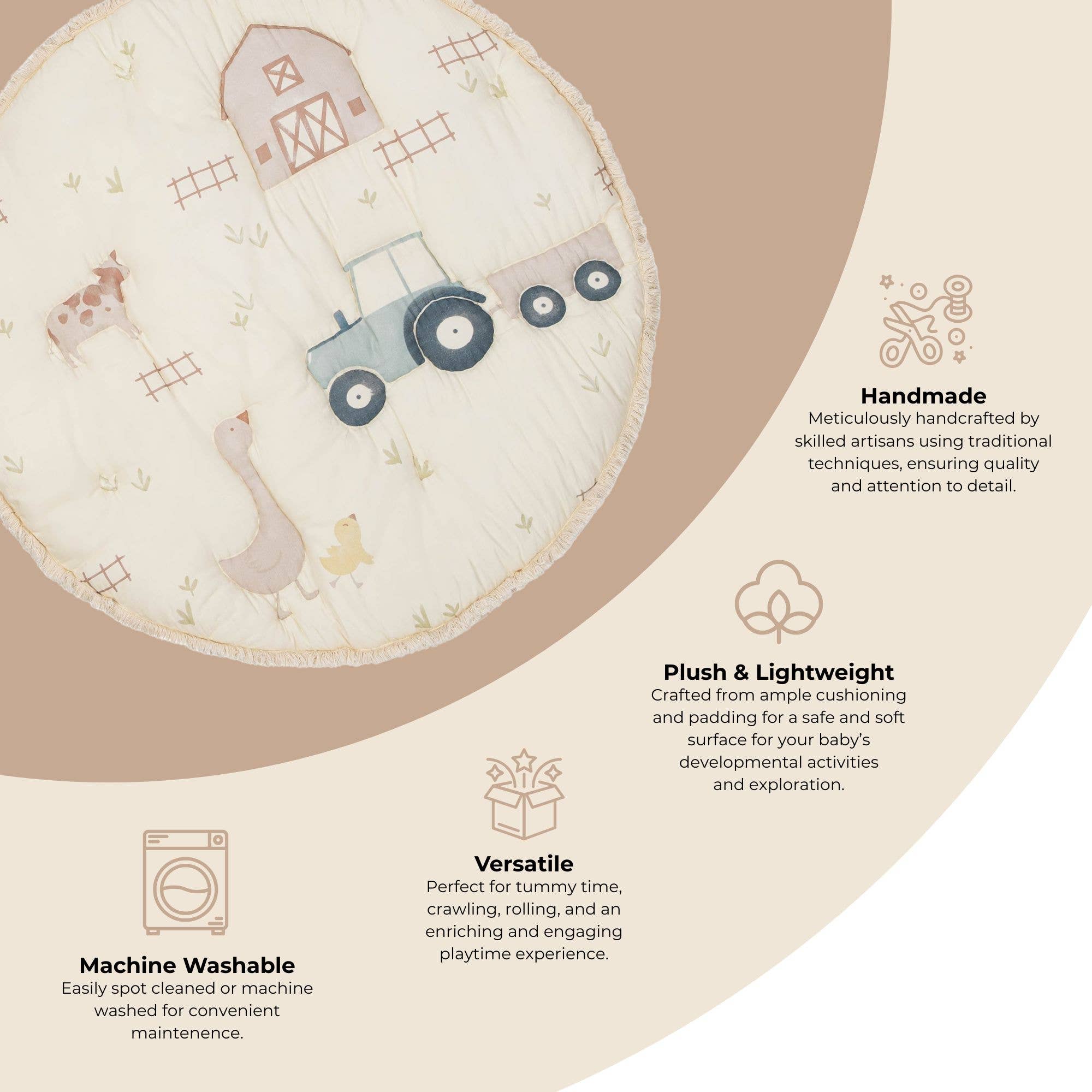 Crane Baby - Wholesale Play Mat - Kids & Baby - Charlie Farmhouse Quilted Play Mat4