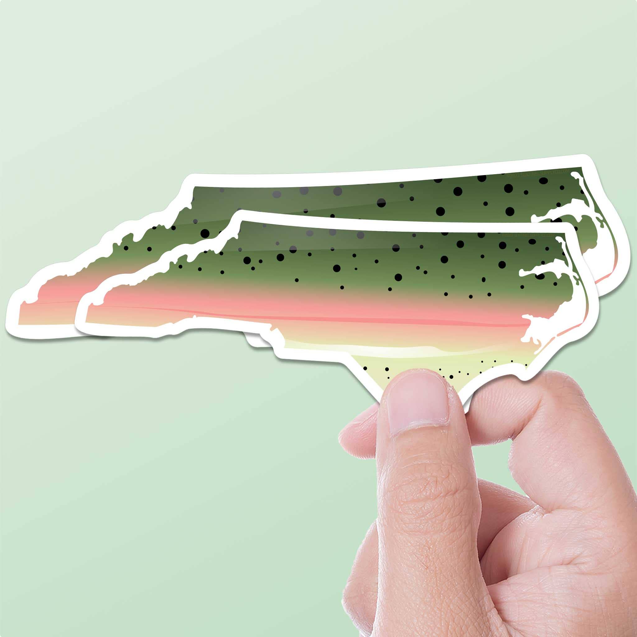 Sentinel Supply – wholesale Sticker – Rainbow Trout North Carolina Sticker - NC Fishing Decal1