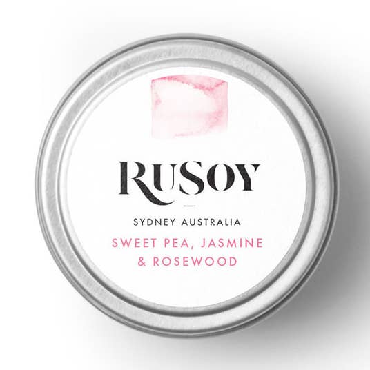 Sweet Pea, Jasmine & Rosewood Soy Wax - Travel Tin Candle for wholesale by RuSoy