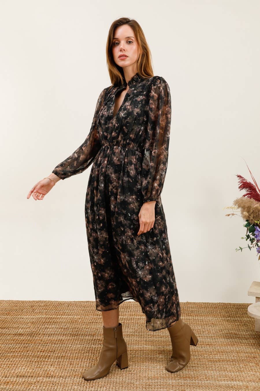 MOOYA - Wholesale Dress - Women's - Flowy long dress with gradient print - M211-110