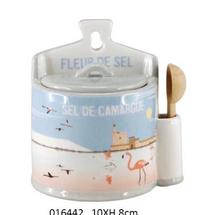 Salt Box + Small Spoon 'Sau' 10 x 6.5 x H.8 cm for wholesale by Faye