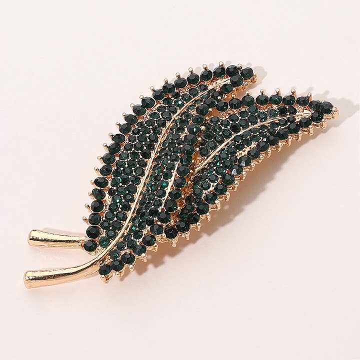 Sensibling Corp. – Großhandel Broschen – Strass-Pavé-Doppelblatt-Brosche5