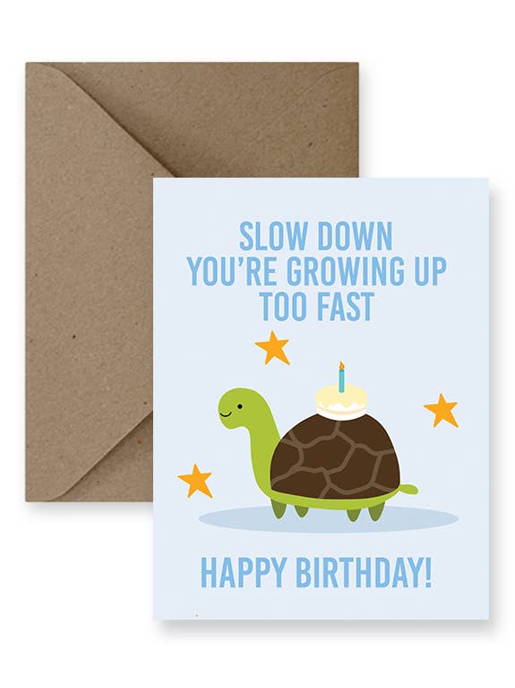Slow Down Turtle Birthday Greeting Card for wholesale by IMPAPER