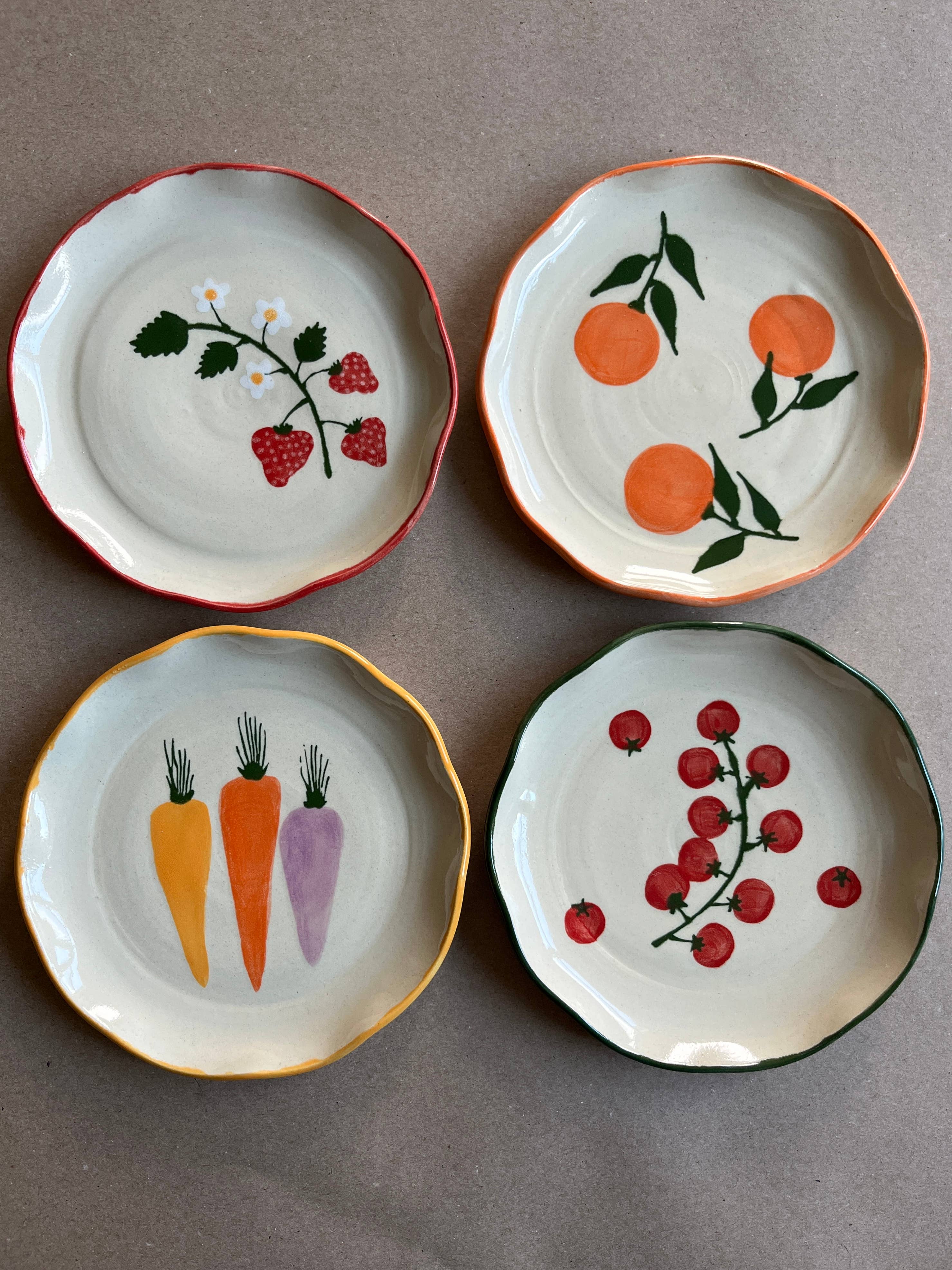 Ninth House Goods – prato fundo e saladeira por atacado – Prato para Almoço/Salada com Estampa de Cenouras Coloridas6