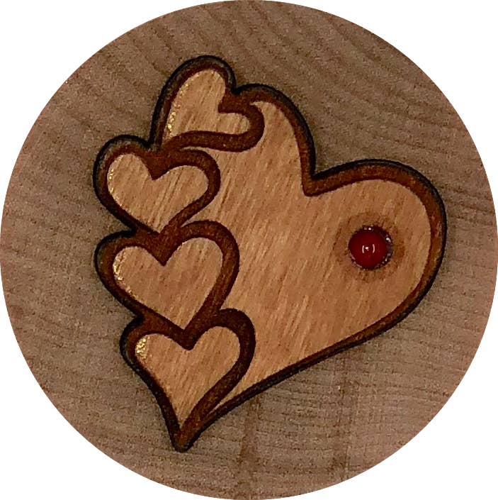 Five Hearts Wood Dreambox for wholesale by Woodcutts Inc.